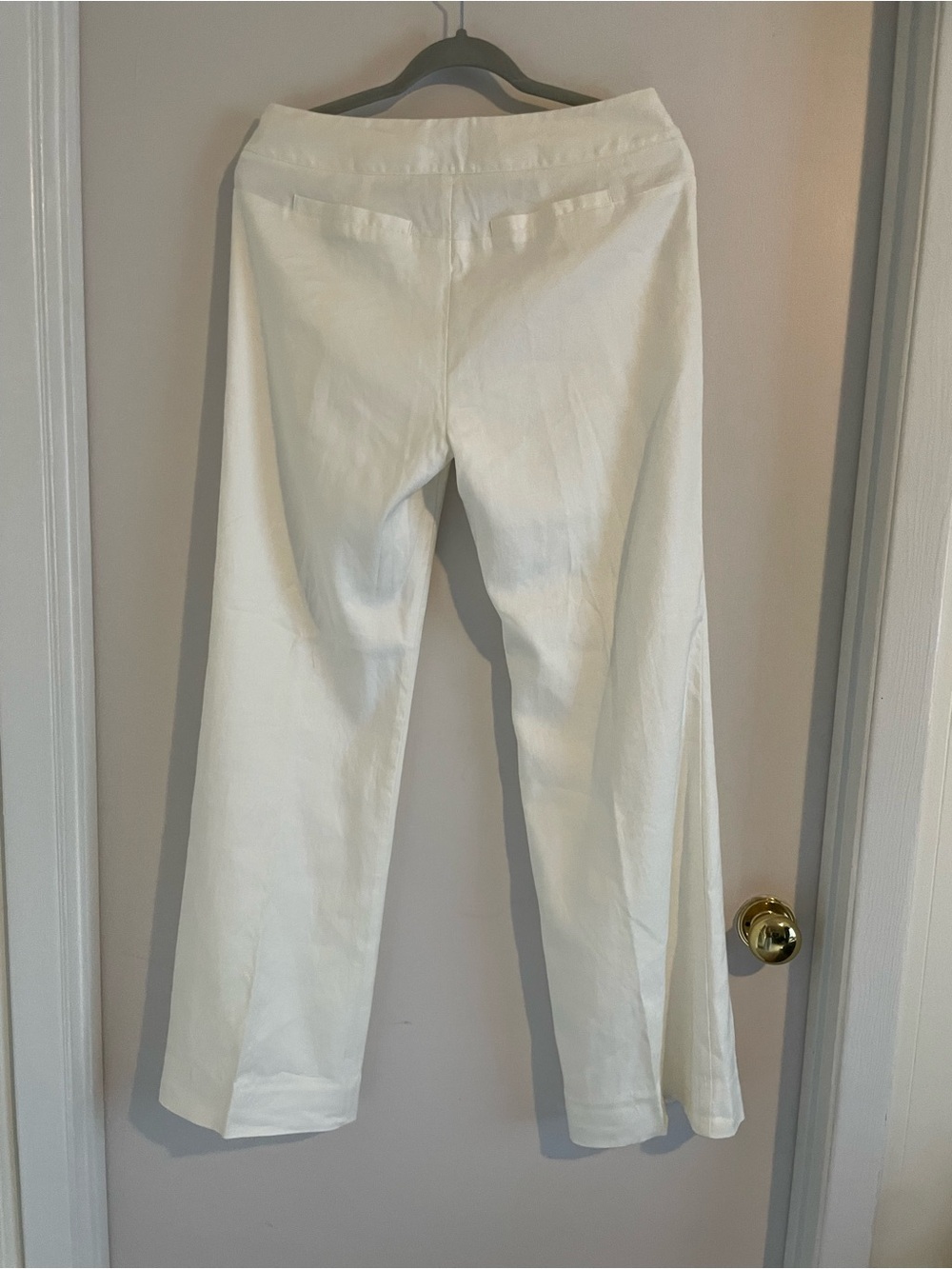 Cabi Ivory Linen-Blend Trousers, Size 6 (347) View 4